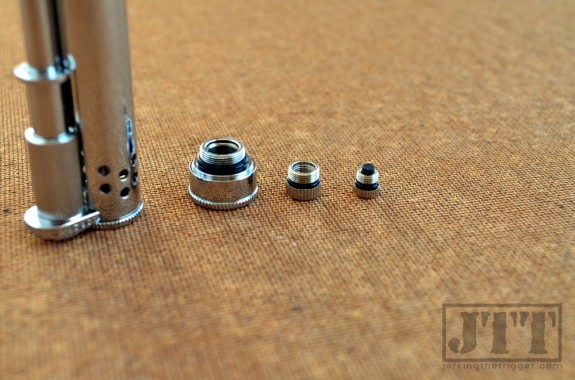 The fill cap contains two more threaded caps that contain spare fuel and a spare flint.
