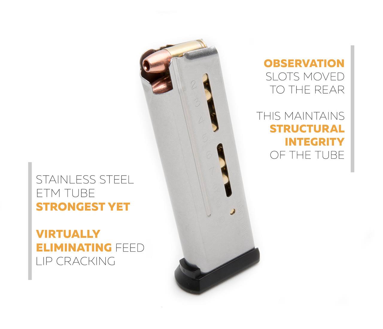thumbnail image 2 of Wilson Combat 1911 Elite Tactical Vickers Duty 9mm Magazine – 10-Round With Pad, Model 800-9 2 of 3