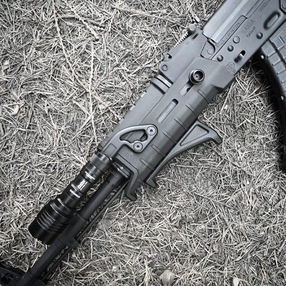This is a functional front end for any rifle. The SMC Light Mount makes the light easy to operate and leaves plenty of room for a sling mount, even on a short hand guard.